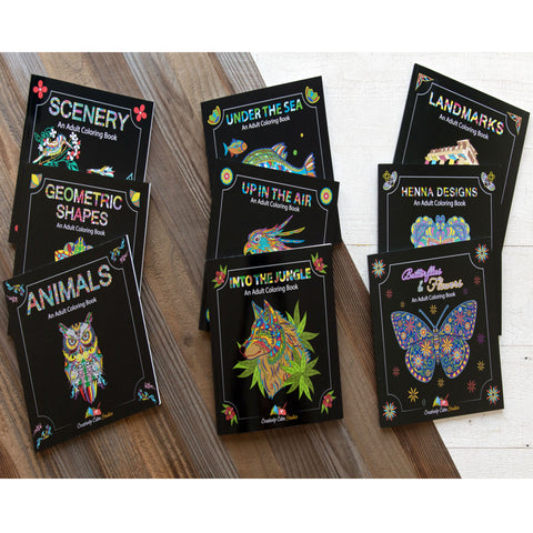 Bundle of All THREE Of Our Adult Coloring Book Sets (9 Total Books)