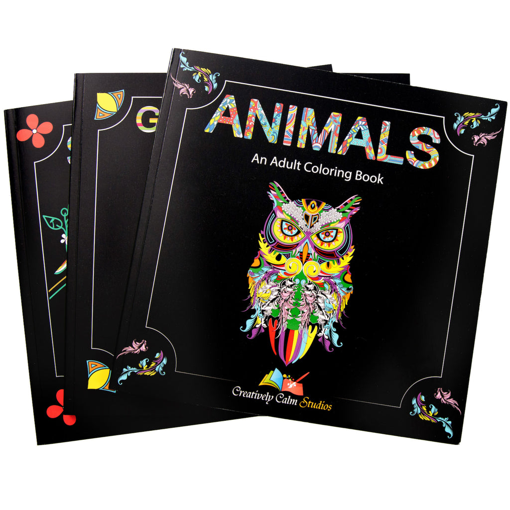 Adult Coloring Books - Animals, Geometric Shapes with Mandala Designs